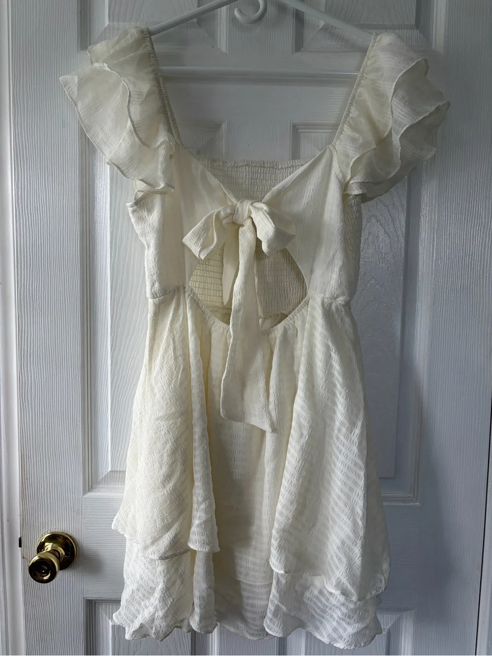 Altar'd State white Ruffle Strap Smocked Sundress